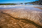 Grand Prismatic Spring detail Yellowstone National Park Wyoming. USA LA006895
