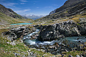Rapids of the Gradenbach and Mittersee at the Nossberger Hütte in the Gradental in the Hohe Tauern National Park, Austria