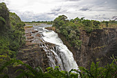 View on top of Victoria Falls and pool, Zimbabwe.\n