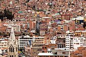 La Paz, Bolivia - December 11, 2011: The view of the city.