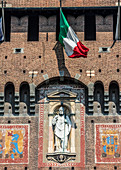 Aussenansicht des Castello Sforzesco, Mailand, Italien