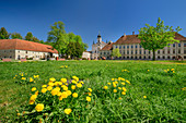 Raitenhaslach Abbey, Benediktradweg, Upper Bavaria, Bavaria, Germany