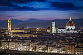 Blick vom Piazzale Michelangelo auf die Stadt Florenz, Italien