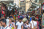 Tourists at the Mercato Centralo in Florence, Italy