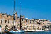Sailboat at the port of Senglea, Malta