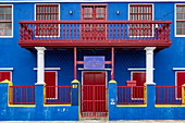Houses with bold colors are typical of the city, Willemstad, Curaçao, Netherlands Antilles, Caribbean