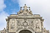 Der Triumphbogen Arco da Rua Augusta in Lissabon, Portugal