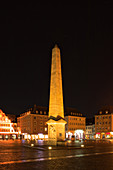 Obelisk at the market square in Wuerzburg, Lower Franconia, Franconia, Bavaria, Germany, Europe
