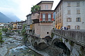 Fluss Mera und Chiavenna, Valchiavenna, Sondrio, Lombardei