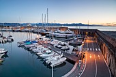 France, Alpes Maritimes, Vauban harbor, quay Henry Rambaud and the ramparts