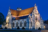 France, Ain, Bourg-en-Bresse, Saint-Nicolas-de-Tolentin de Brou church, 16th century, flamboyant gothic-style, is part of the Brou royal monastery