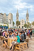 France, Paris (75), the Wasteland (La Friche) Richard Lenoir open from 09/07/2016 to 05/11/2016 is an ephemeral place with bars, restaurants, entertainment, before the construction of a public garden planned in 2018