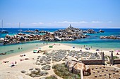 Frankreich, Corse-du-Sud, Bonifacio, Naturschutzgebiet der Lavezzi-Inseln, Strand von Cala di l'Achiarinu