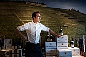 France, Drome, Tain l'Hermitage, Rhone valley, Maison Paul Jaboulet Aine wine maker, restaurant and vault Vineum, Sandro Belle chef