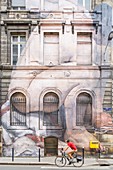 Frankreich, Gironde, Bordeaux, UNESCO-Weltkulturerbegebiet, Insel Casteja , Rue Abbe de l'Epee, Straßenkunst von Julien de Casabianca
