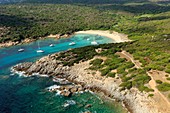 France, Corse du Sud, Sartenais, Sartene, Cala di Conca (aerial view)