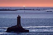 France, Finistere, Iroise, Sizun point, Plogoff, Pointe du Raz, Pointe du Raz up to Sein lighthouses and beacons, Great National Site
