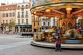 France, Pyrenees Orientales, Perpignan, Perpignan city &#x200b,&#x200b,center, carousel on the republic square