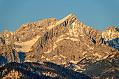 Blick auf Alpspitze im Wetterstein, vom Wank, Estergebirge, Werdenfels, Bayerische Alpen, Oberbayern, Bayern, Deutschland