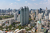 View over skyline from the 50th floor in Lower Sukhumvit, Bangkok, Thailand