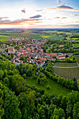 Aerial view of Castell, Kitzingen, Lower Franconia, Franconia, Bavaria, Germany, Europe