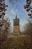 Lookout tower in the Steigerwald, Andreas Därr tower, Nenzenheim, Krassolzheim, Kitzingen, Lower Franconia, Franconia, Bavaria, Germany, Europe