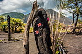 Ash field in front of the Yasur volcano on Tanna, Vanuatu, South Pacific, Oceania