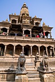 Hindu temple Krishna Mandir at Durbar Square of Lalitpur (Patan), Kathmandu valley, Nepal