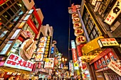 Osaka, Japan, Dotonbori Stadtviertel für Shopping, Restaurants und Nachtleben