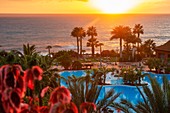 Pool and beach of Sheraton La Caleta Resort & Spa Costa Adeje Tenerife Island, Canary Islands, Spain
