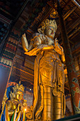 Statue of Avalokitesvara in the Temple of Boddhisattva Avalokiteshvara at the Gandantegchinlen Monastery in Ulaanbaatar, Mongolia, which is with 26.5meter height the tallest indoor statue in the world.
