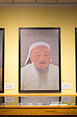 A painting of Chinggis Khaan (Genghis Khan) at the National Museum of Mongolia in Ulaanbaatar, Mongolia.