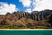Na Pali Cliffs seen from the Pacific Ocean, Kauai, Hawaii