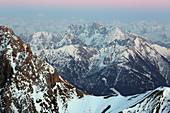 Blick vom Zugspitzplatt, Zugspitze, Garmisch-Partenkirchen, Werdenfelser Land, Oberbayern, Bayern, Deutschland