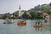 Bootsprozession am Schlierseer Kirchtag, Schliersee, Oberbayern, Bayern, Deutschland