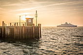 Sylt ferry entering the port of List, Sylt, Schleswig-Holstein, Germany