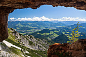 Blick vom Untersberg auf die Osterhorngruppe und den Dachstein in Österreich, Oberbayern, Deutschland, Alpen, Europa