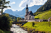 Catholic Church St. Sebastian, Ramsau near Berchtesgaden, Upper Bavaria, Germany
