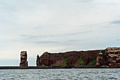 View from the Börteboot to the Lange Anna and the Lummenfelsen, Heligoland, North Sea, Schleswig-Holstein, Germany