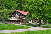 Gabled house, Hintersteiner Tal, Allgäu Alps, Allgäu, Swabia, Bavaria, Germany
