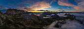 Panorama at sunrise from the air, Rote Wand, Vorarlberg, Austria