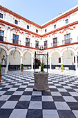 The court of Cadìz Convent, Hotel Convento Cadìz, Cádiz, province of Cádiz, Andalusia, Spain