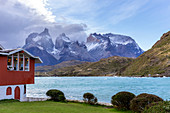 Chile,Patagonia,Magallanes and Chilean Antarctica Region,Ultima Esperanza Province,Torres del Paine National Park,Paine Horns and Lake Pehoé