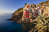 Später Nachmittag in Riomaggiore, einer der Cinque Terre, Riomaggiore, Ligurien, Italien