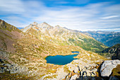 Kleine Seen, Becca Torche und Becca di Viou, Lystal, Aostatal, italienische Alpen, Italien