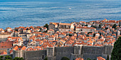 Close-up on the red roofs of the old town in summer. Dubrovnik, Dubrovnik - Neretva county, Croatia.