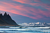 Brunnhorn bei Sonnenuntergang, Halbinsel Stokksnes, Hofn, Austurland, Island , Nordeuropa