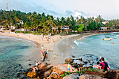 Mirissa, Distrikt Matara, Südprovinz, Sri Lanka, Südasien, Ein Blick auf den Strand von Mirissa