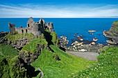 United Kingdom, Northern Ireland, County Antrim, Bushmills, the 14th century castle of Dunluce