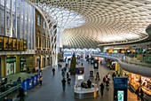 England, London, St Pancras, interior of Kings Cross train station